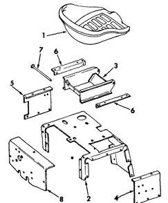 Seat And Supports Diagram and Parts List for CUB185  Cub Cadet Lawn Tractor